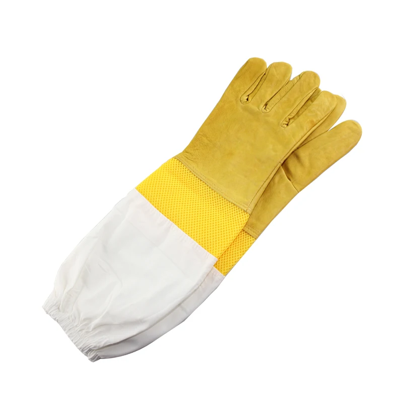 1-Pair-Bee-Gloves-Protective-Beekeeping-Gloves-Goatskin-Bee-Keeping-Vented-Long-Sleeves-beekeeping-equipment-and.jpg 1 Pár Méhkesztyű Védő Méhészeti Kesztyű Kecskebőr Méh, Tartva A Szellőztetett Hosszú Ujjú Berendezéseket És Szerszámokat - Image 4