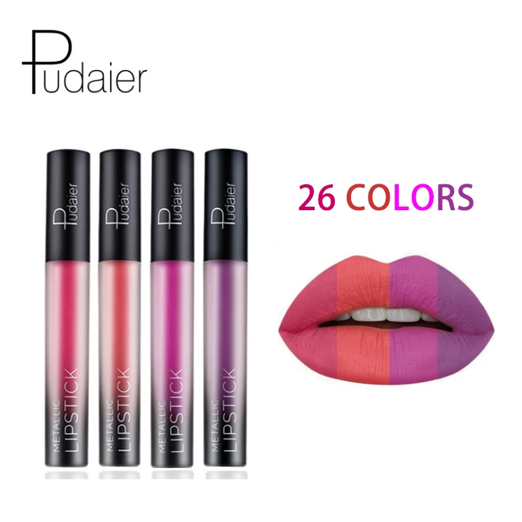 

12pcs/26PCS PUDAIER 26 Color Matte Lips Liquid Lipsticks Cosmetics Pigment Red Blue Velvet Matte Lip Gloss Wholesale Makeup Kit