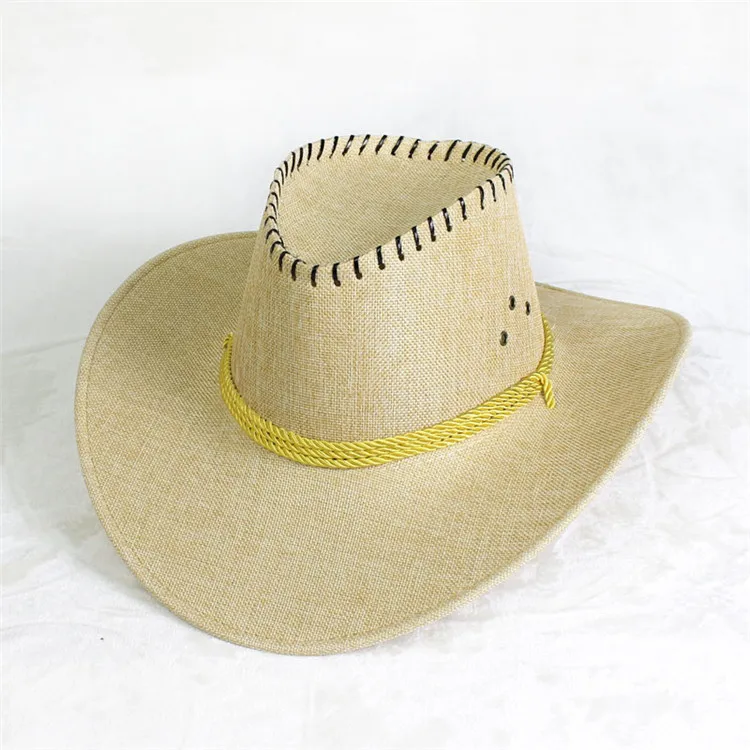 Hot Sale Western Cowboy Style Man Beach Tide Hat Sunscreen Hat Summer Outdoor Sunshade Straw Hat ACA45 (3)
