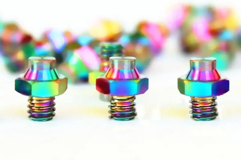 Нескользящие болты LOT4 M4 Ti/Golden/Rainbow GR5 из титанового сплава для велосипедной педали