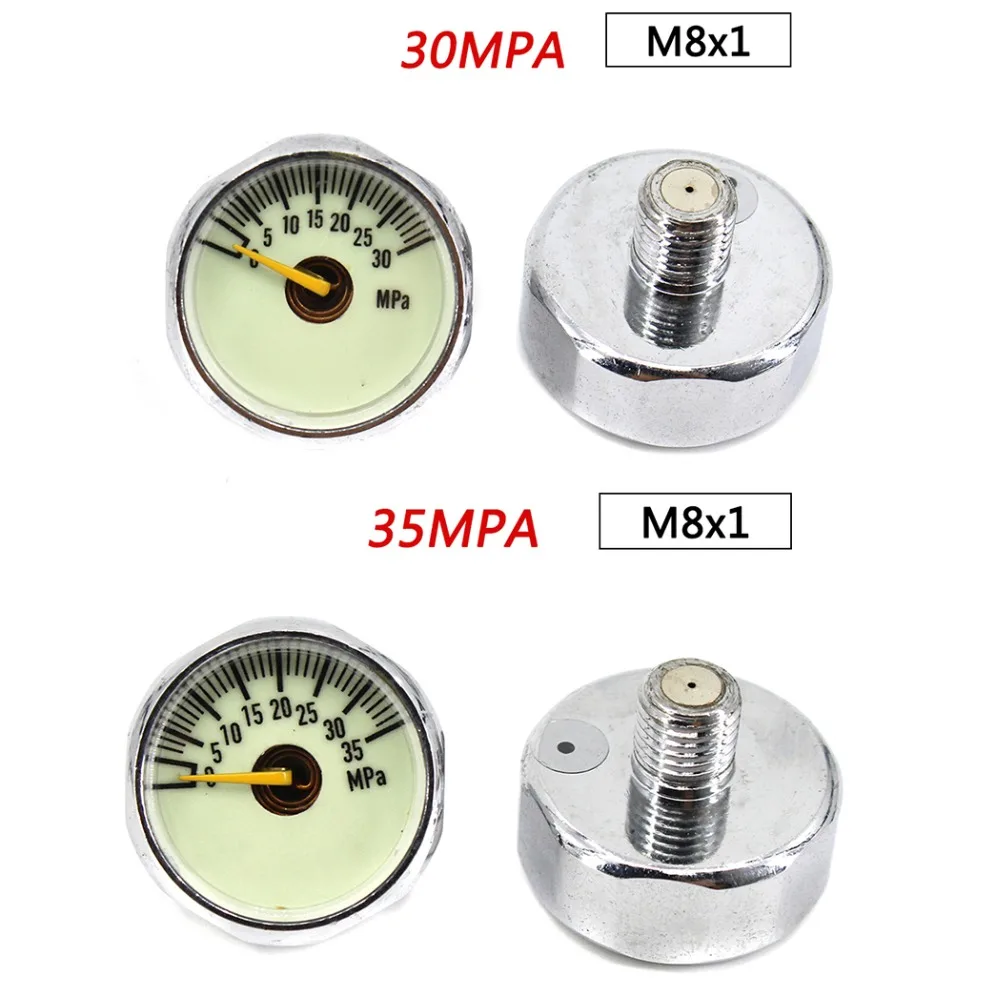 PCP Пейнтбол Airforce Подводное НПС клапан регулятора насос световой Мини Воздушный Давление манометр 10/20/30MPA 1 дюйм M8x1 нить