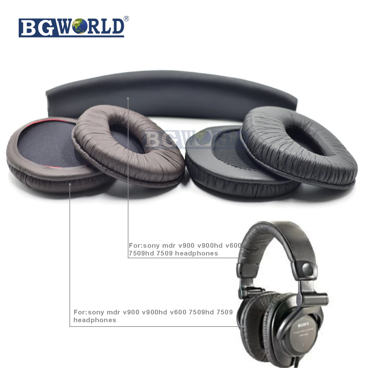 BGWORLD Auricolari di Ricambio Pad cuffie Cuscini e della fascia Set Per SONY  MDR MDR Z600 V600 V900 7509HD cuffia|earpad cushion|ear padsear pad  replacement - AliExpress