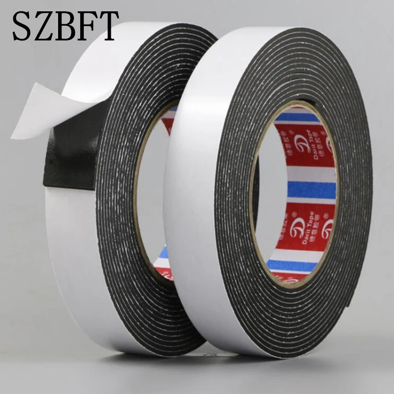 

SZBFT 2mm thickness *5M black EVA Strong double-sided adhesive tape foam rubber foam cushion against sealing