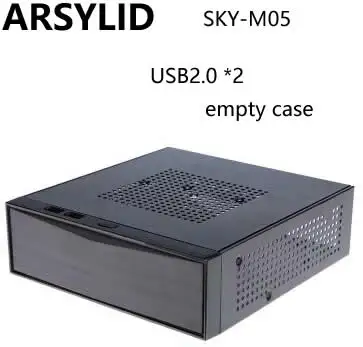 ARSYLID SKC-M05 HTPC mini-ITX Тонкий чехол для компьютера USB2.0 Поддержка USB3.0 горизонтальный мини Чехол 20,5*19*6 см 60 Вт 84 Вт 120 Вт 150 Вт - Цвет: only empty case