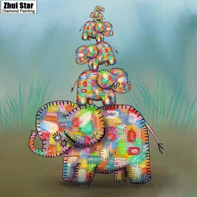 

Full Diamond Embroidery Elephant DIY Diamond Painting Color Diamond Painting Cross Stitch Rhinestone Decoration gift gx