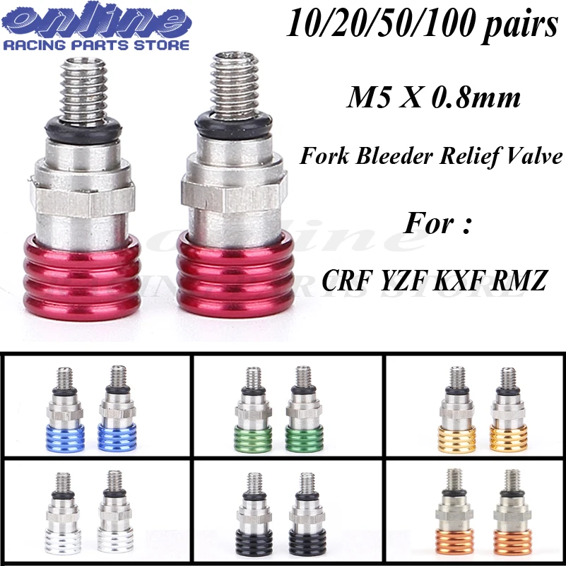 

M5*0.8mm Front Fork Bleeder Relief Valve Fork Relief Valve Fit CRF YZF KXF RMZ Kayo MX Motocross Enduro Supermo free shipping