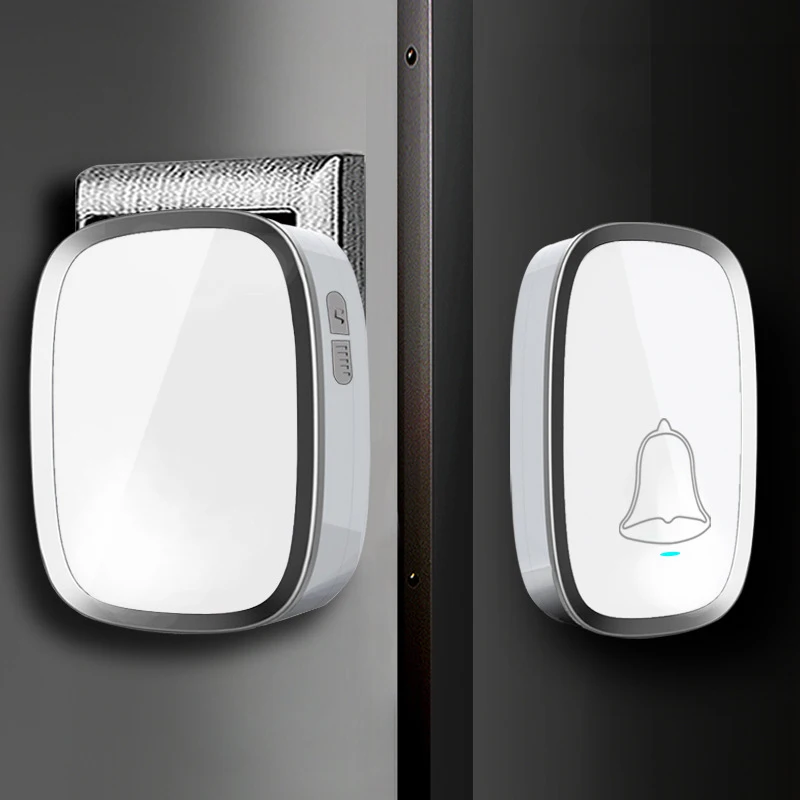 New EU Plug in Waterproof Wireless Doorbell LED Light Door bell 220V With 1Outdoor Ring Bell