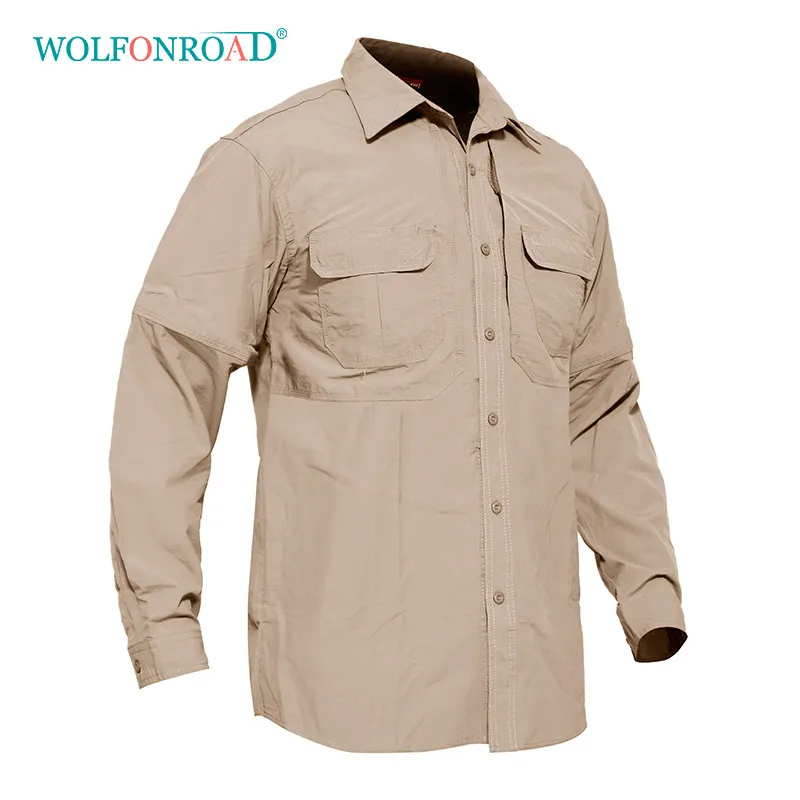

WOLFONROAD Spring Autumn Men Quick Dry Shirts Camping Hiking Outdoor Male Shirt Military Tactical Breathable Shirts L-YCJNE-001