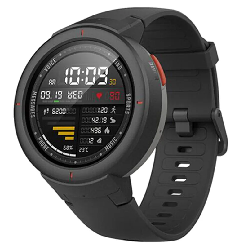 Глобальная версия Huami часы AMAZFIT Verge Smartwatch IP68 Водонепроницаемые gps ГЛОНАСС мульти-спортивные Смарт-часы фитнес-трекер - Цвет: Black Universal