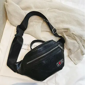

New Women Casual Solid Portable Travel Tote Waist Bag For The Belt Lady Fashion PU Leather Zipper Fanny Pack