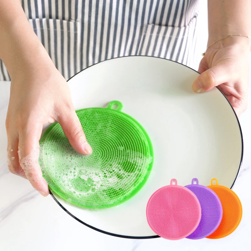 2pcs Silica gel dishwasher kitchen cleaning brush multifunctional cloth fruit and vegetable | Дом и сад