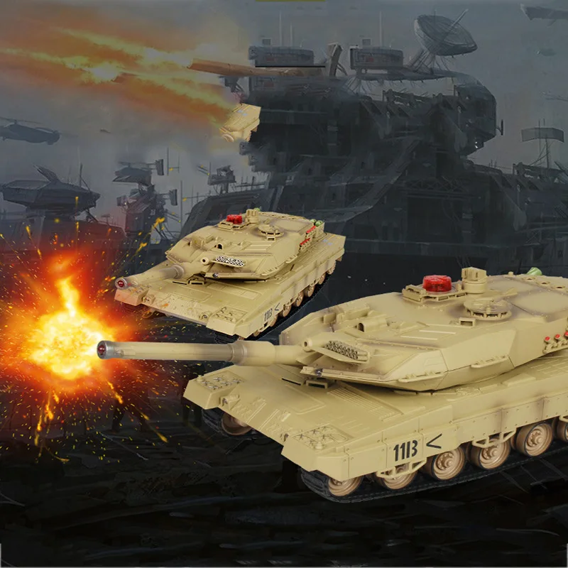 

Remote Control Tank Toy Rotating Turret Full-Scale Driving Simulation Sound Parent-Child Interaction Battle Game Children's Toys