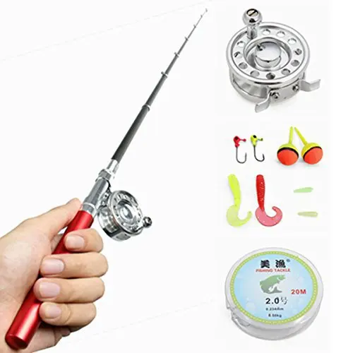 EMMROD The Mini Portable Pen Rod Fishing Gear Set Ice Fishing Boat Fishing Rod 1 M C