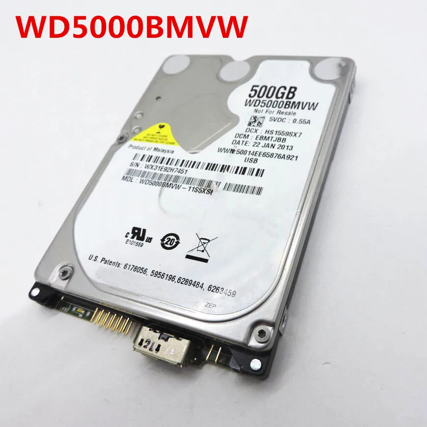 

100%New 1 year warranty WD5000BMVW 2.5inch 500G USB3.0 Need more angles photos, please contact me