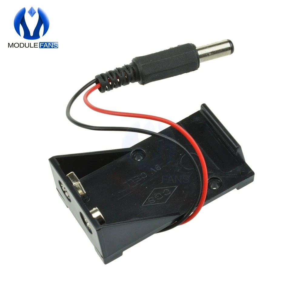 

DC 9V Battery Holder Box Case Shell Wire with Plug 5.5*2.1mm for Arduino AU New Diy Electronic kit