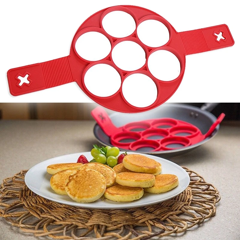 

LIRUIKA Non Stick Silicone Egg Ring Maker Perfect Pancakes Cheese Egg Cooker Pan Flip Eggs Mold Kitchen Baking Accessories