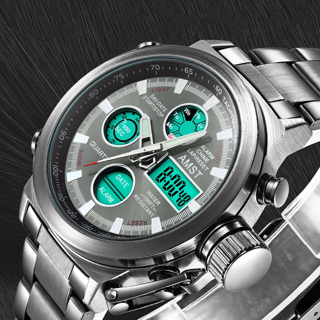 Nowe słynne luksusowe marki mężczyźni wodoodporny Full Steel zegarki męskie kwarcowe analogowe LED zegar męski Sport Wrist Watch Relogio męski tanie i dobre opinie Quartz Wristwatches Alarm Back Light Water Resistant Shock Resistant Stop Watch Complete Calendar Luminous Chronograph Auto Date LED display Nowe słynne luksusowe marki mężczyźni wodoodporny Full Steel zegarki męskie kwarcowe analogowe LED zegar męski Sport Wrist Watch Relogio męski tanie i dobre opinie Quartz Wristwatches Alarm Back Light Water Resistant Shock Resistant Stop Watch Complete Calendar Luminous Chronograph Auto Date LED display