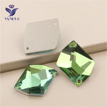 

YANRUO 3265 All Sizes Peridot Flatback Sewing Beads Cosmic Sew On Crystal Strass Glass Loose Rhinestone