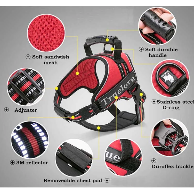 MySudui Truelove Large Dog Harness Vest Reflective Chihuahua Large No Pull Tactical Small Pet Dog Vest Harness Pet Harness Vest MySudui Truelove Large Dog Harness Vest Reflective Chihuahua Large No Pull Tactical Small Pet Dog Vest Harness Pet Harness Vest