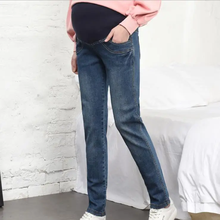 Одежда для беременных женщин стрейч джинсы для беременных женщин брюки premama Одежда для беременных zwangerschap - Цвет: Синий