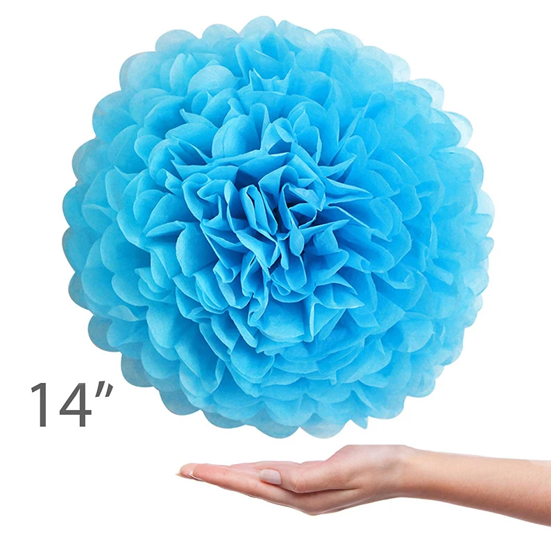 light blue Tissue Paper Pom Poms