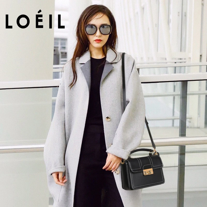 

LOEILBag female 2018 new leather handbags leather shoulder bag Korean version of the Messenger bag handbag small square bag tid