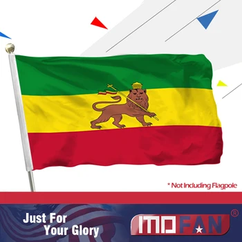

MOFAN Old Ethiopia Flag Polyester - Canvas Header and Double Stitched - Ethiopian Lion Flags with 2 Brass Grommets 3x5 Ft