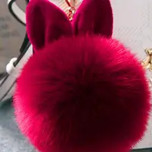 OKAYDA пушистый брелок прекрасный искусственный мех кролика автокресло уха Новые дети игрушки Сумочка Чары Брелок для ключей Кролик Детская игрушка Чехол автомобильного сиденья