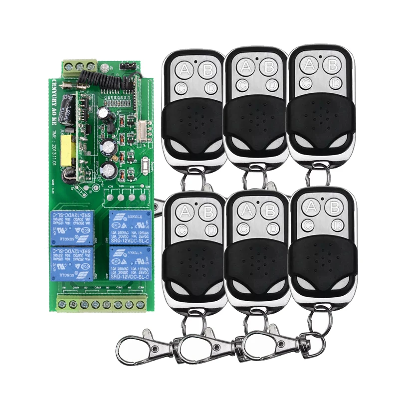 1000W AC85v~250V 110V 220V 230V 4CH Wireless Remote Control Switch Relay Output Radio RF Transmitter Receiver | Обустройство дома