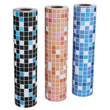 

Peel and Stick Vinyl Mosaic Tile PVC Removable Self Adhesive Wallpaper for Living Room Kitchen Bathroom Wall Decor Wall Stickers