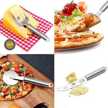 

4 Pcs Stainless Steel Kitchen Gadgets Tools Hot Sell Sliver Color Pizza Wheel Cutter Cheese Slicer Pizza Tool