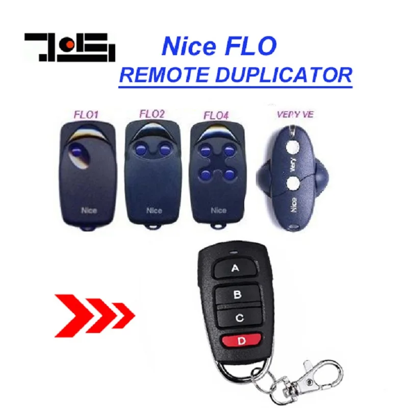 

5PCS Nice FLO1 FLO2 FLO 4 433,92MHZ Rolling code duplicator garage door remote control