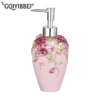 

European Style Resin Liquid Soap Dispenser Bathroom Accessories Fashion Shower Gel Filling Bottles Hotel Shampoo Soap Bottle