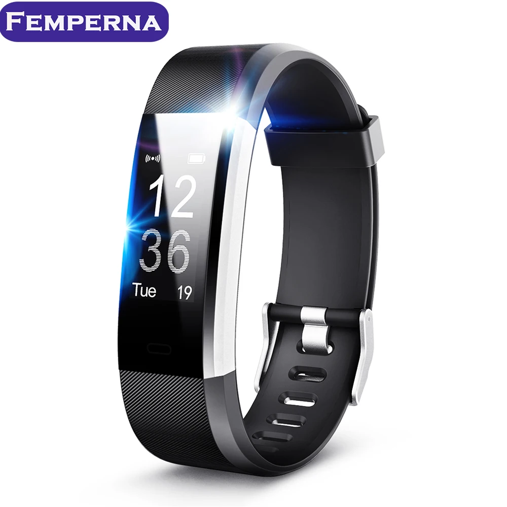 ID115HR Plus Smart Bracelet Activity Tracker Fitness Watch Step Counter Bluetooth Wristband Pedometer Heart Rate Band