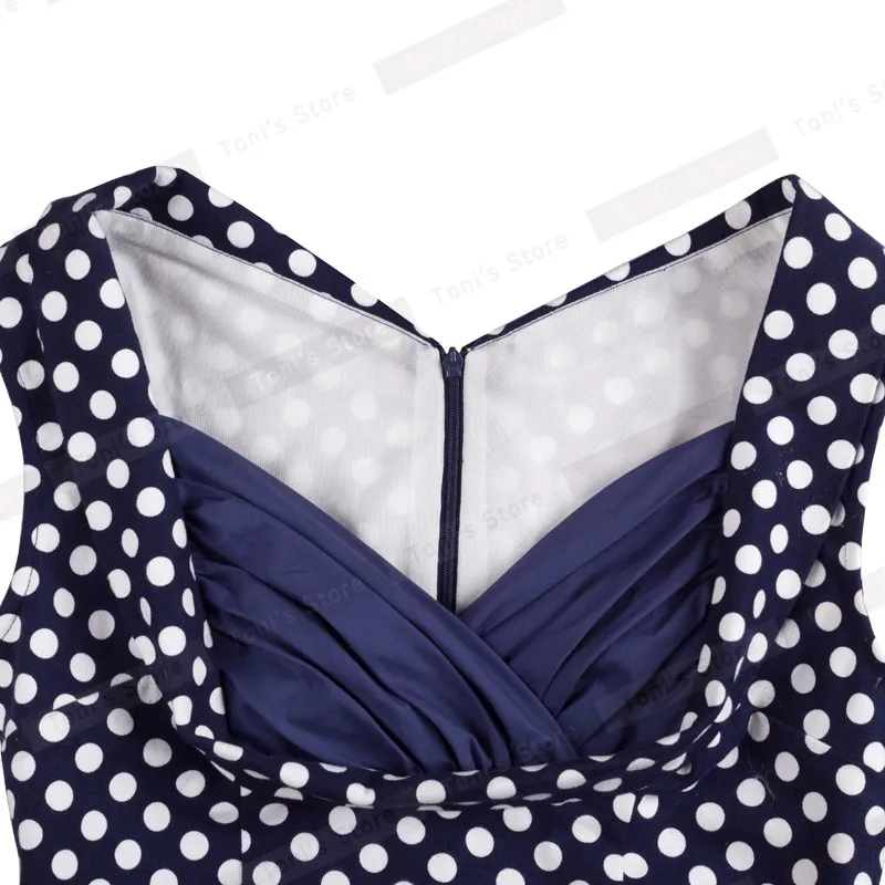 Nice-forever Retro Polka Dot Patchwork Dresses Pin