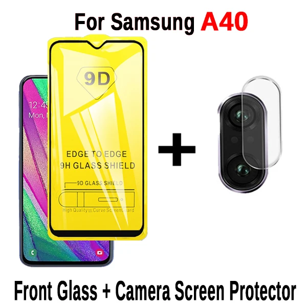 9D Полный Клей закаленное стекло для samsung Galaxy A40 протектор экрана на Samsun A 40 SM A405F 5," 64 Гб Защитная стеклянная пленка - Цвет: 2 in 1