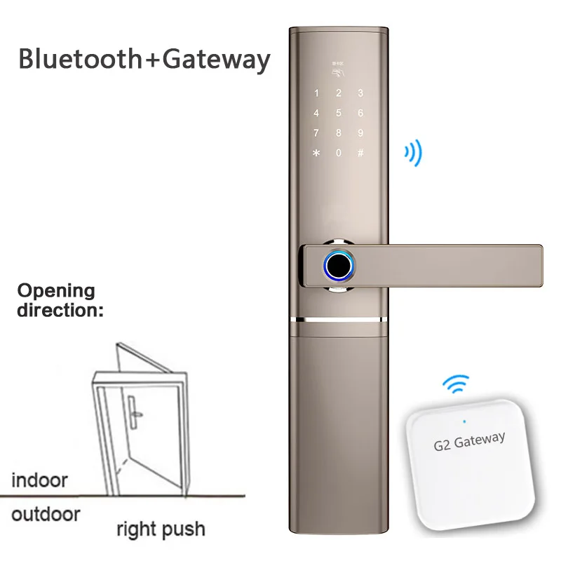 Приложение Bluetooth Wifi дверной замок отпечатков пальцев Умный Замок Пароль IC карты замки противоугонные внутренние электронные замки Золотой D8 - Цвет: bluetooth gateway