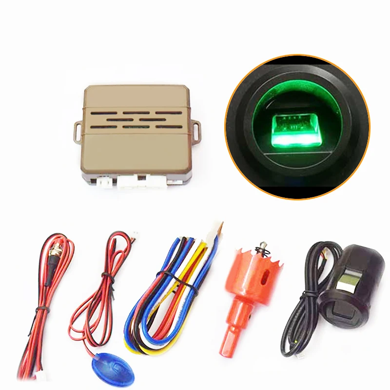 New One Button Fingerprint Start Engine Push Button Start Stop Switch Car Anti-theft Start System Keyless Entry System