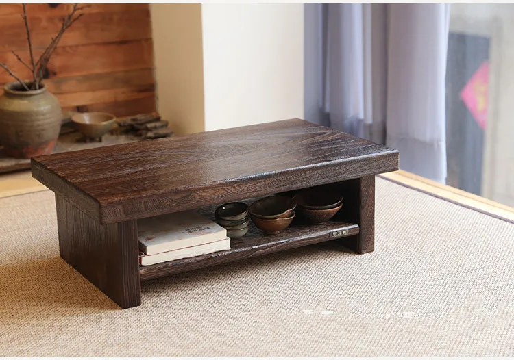Oriental Antique Furniture Design Japanese Floor Tea Table Small Size 60*35cm Living Room Wooden Coffee Tatami Low Table Wood Oriental Antique Furniture Design Japanese Floor Tea Table Small Size 60*35cm Living Room Wooden Coffee Tatami Low Table Wood