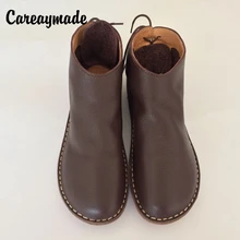 Careaymade/весенняя обувь из натуральной кожи; обувь на плоской подошве ручной работы; Женская художественная обувь в стиле ретро mori girl; Женская Модная хлопковая обувь