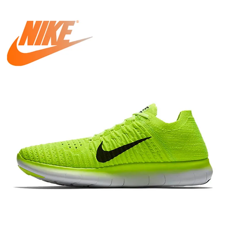 Оригинальный Официальный NIKE Free RN Flyknit MS для мужчин's бег обувь; кроссовки для спорта открытый прогулки Бег Спортивная обувь дышащая 842545