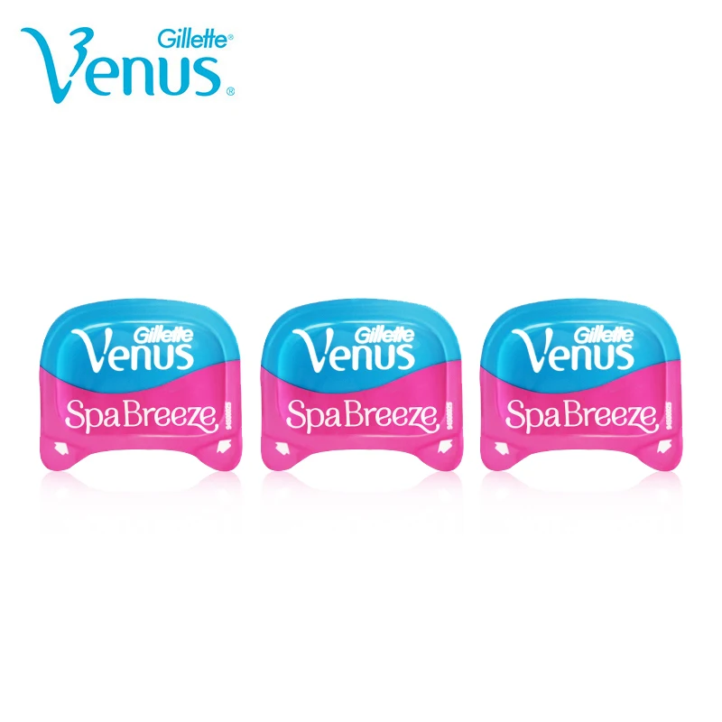 Online Gillette Pisau Cukur Rambut Wajah Removel untuk Wanita Venus Breeze Pisau Cukur Wanita Pink Razor Mencukur Rambut Series 3 Buah Bungkus