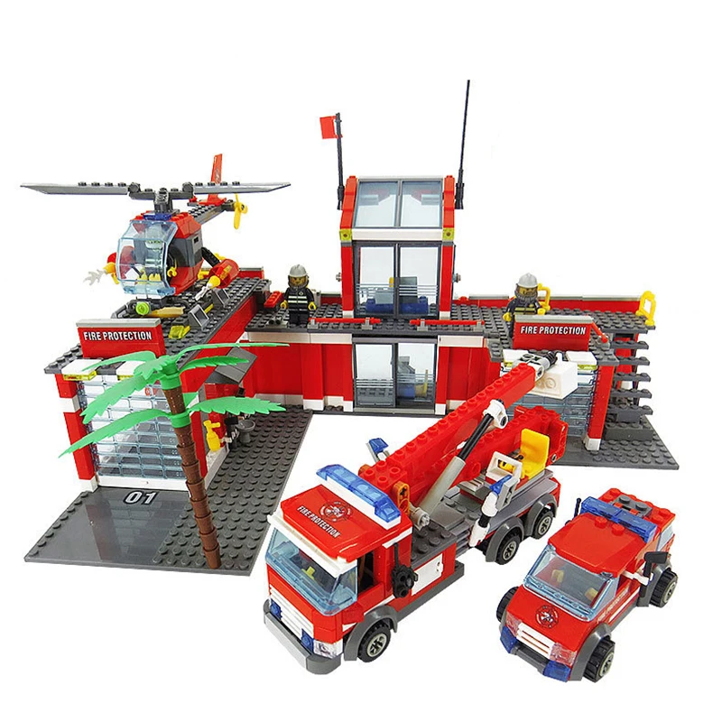 

compatible with lego City Fire Station 774pcs/set Building Blocks DIY Educational Bricks Kids Toys Best Kids Xmas Gifts