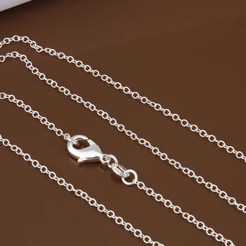 

wholesale Price 925 stamped silver plated necklace, silver fashion jewelry Rolo Chain 1mm Necklace 16 18 20 22 24 inchs