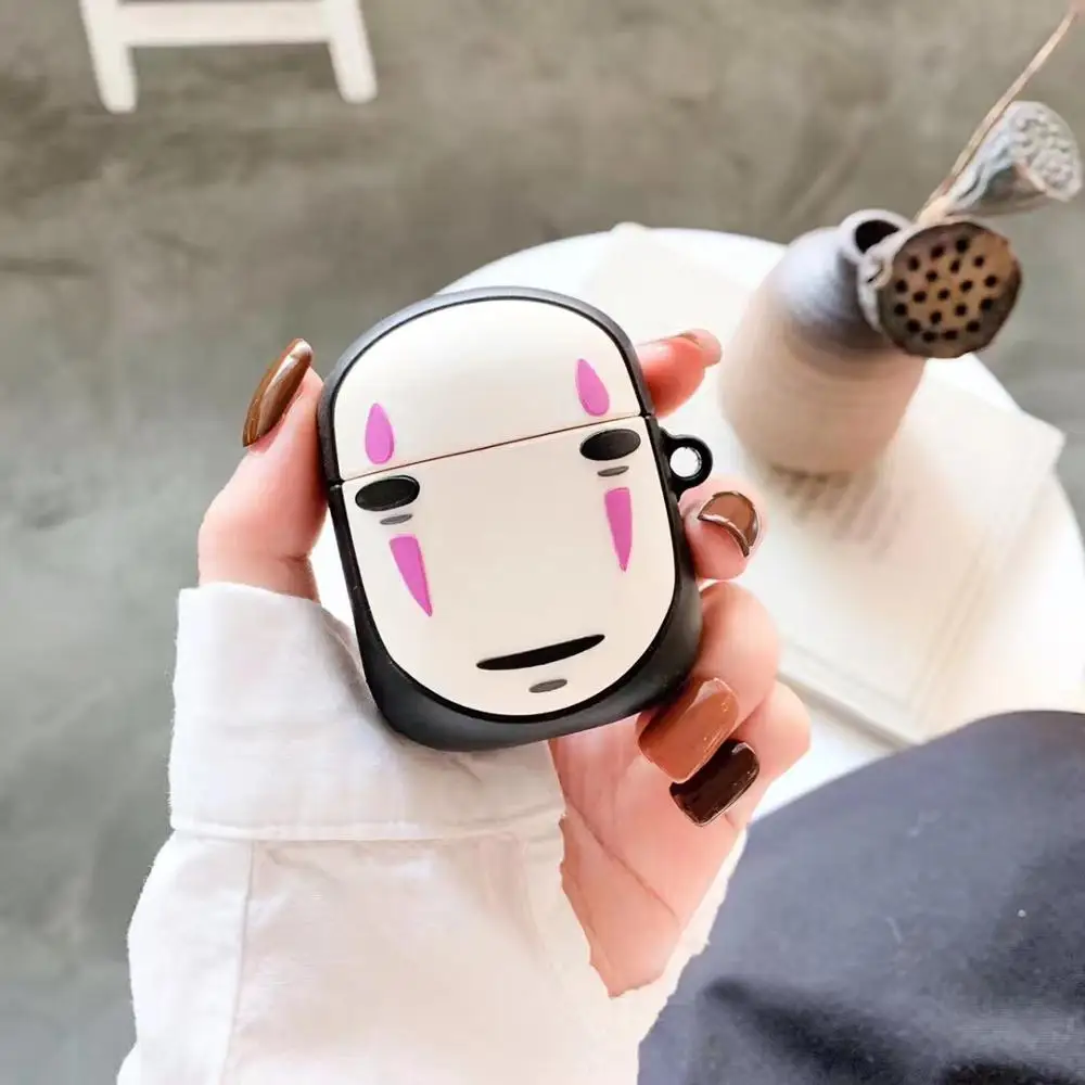 

No Face Faceless Man Ring Chain Soft Silicone Case Cover For AirPods