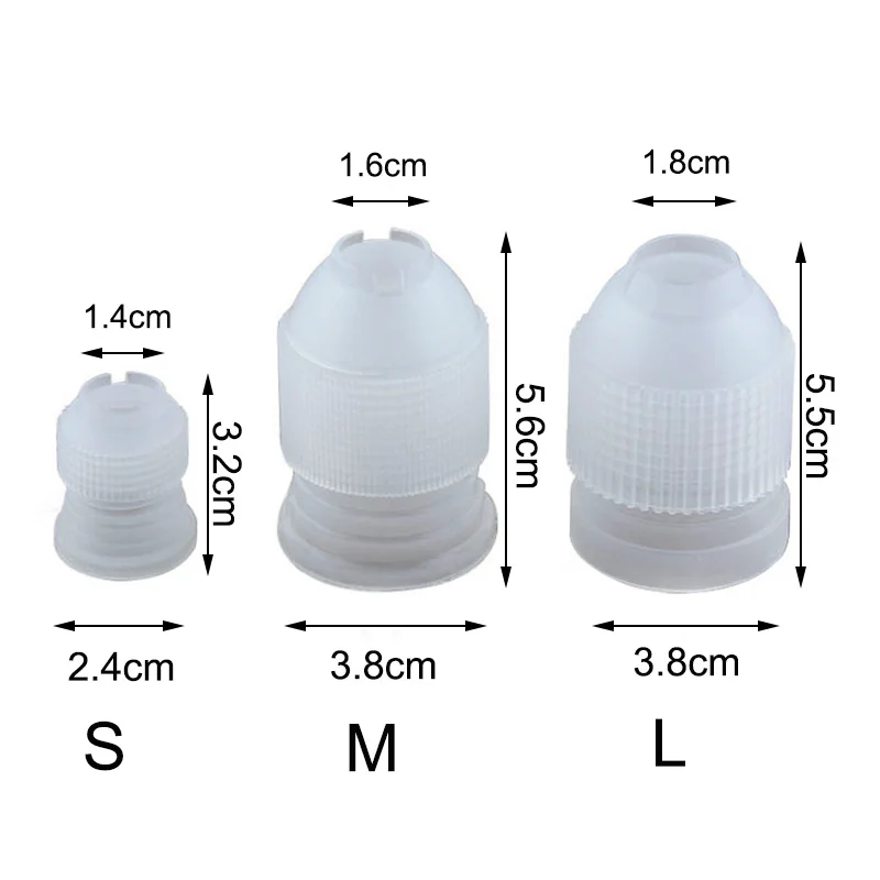 3-pcs-Plastic-Icing-piping-bag-nozzle-converter-set-cream-nozzle-pipeline-coupler-cake-decorating-tool
