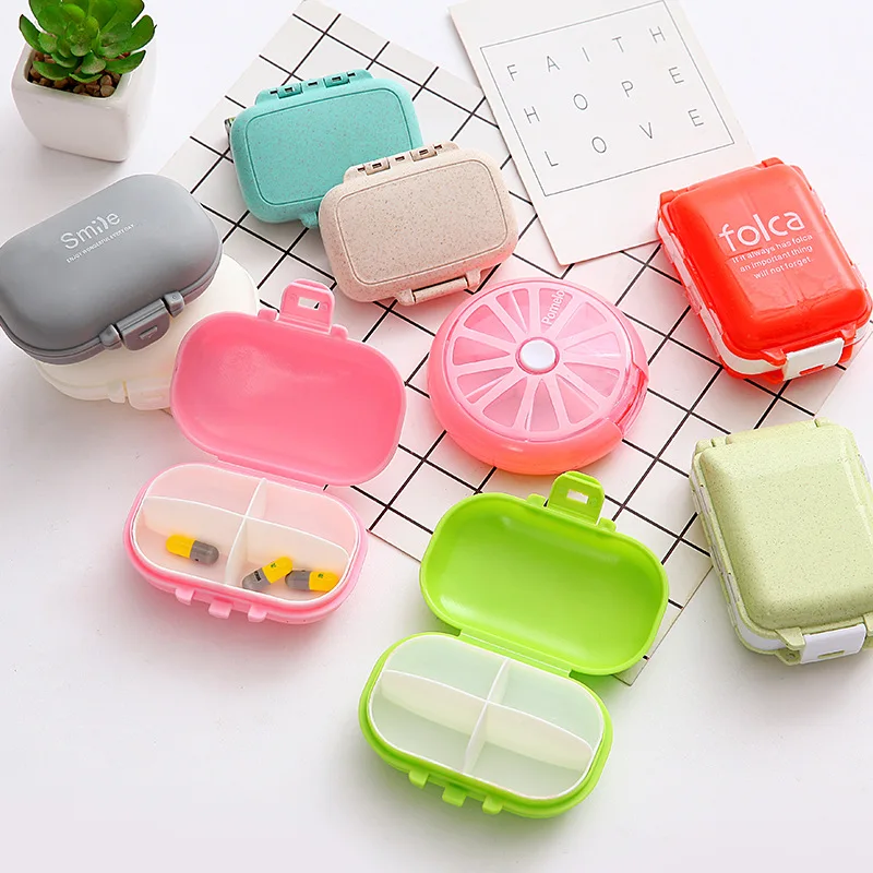 2pcs Mini Pill Box Vitamin Medicine Drug Container Travel Pill Case