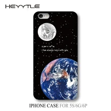 

Heyytle Couple Starry Earth Moon Patterned Phone Case For iPhone X 8 7 6S 6 Plus Cases Matte Hard Back Cover All Inclusive Shell