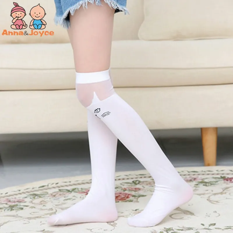 3 пар/лот, летние тонкие мягкие удобные чулки для девочек чулки выше колена высокие вязаные мягкие носки для детей от 3 до 12 лет