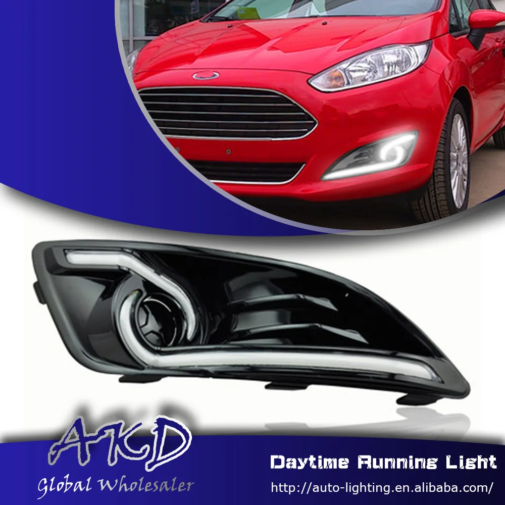 

AKD One-Stop Shopping for Ford Fiesta LED DRL 2013-2014 COB Daytime Running Light Fog Lamp Car Styling Automotive Accessories